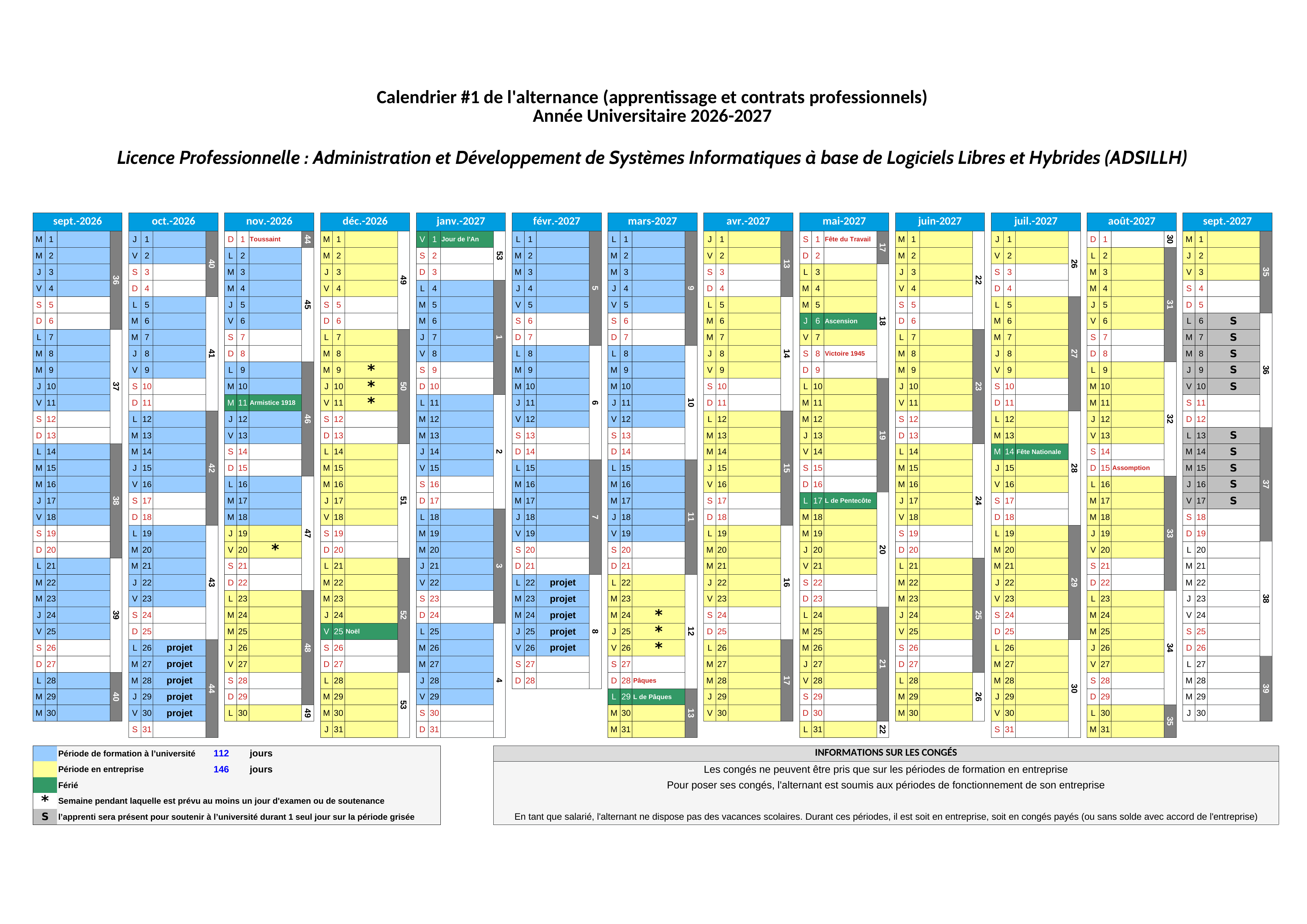 Calendrier prévisionnel (2026-2027) [alternance 1]