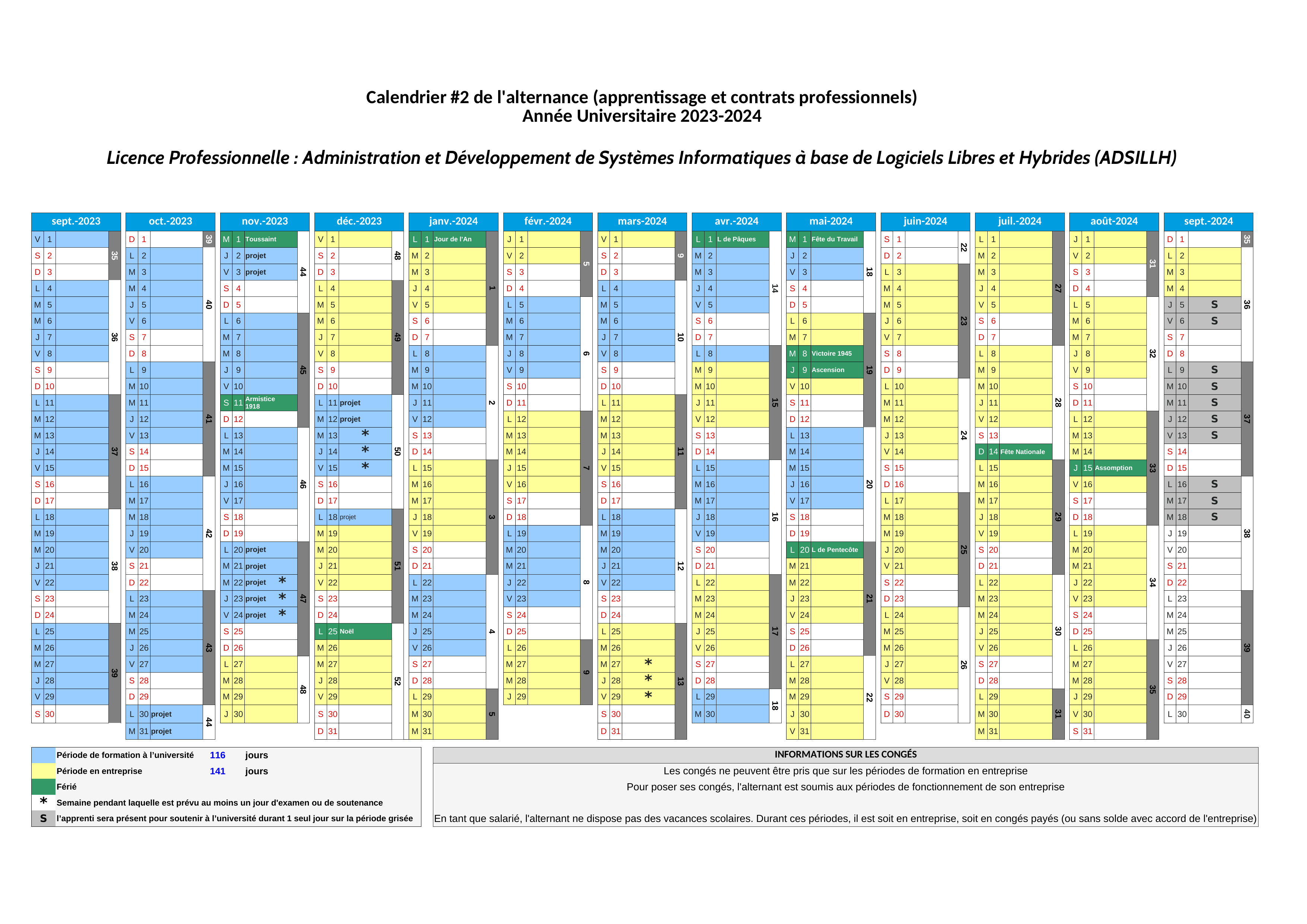 Calendrier prévisionnel (2023-2024) [alternance 2]
