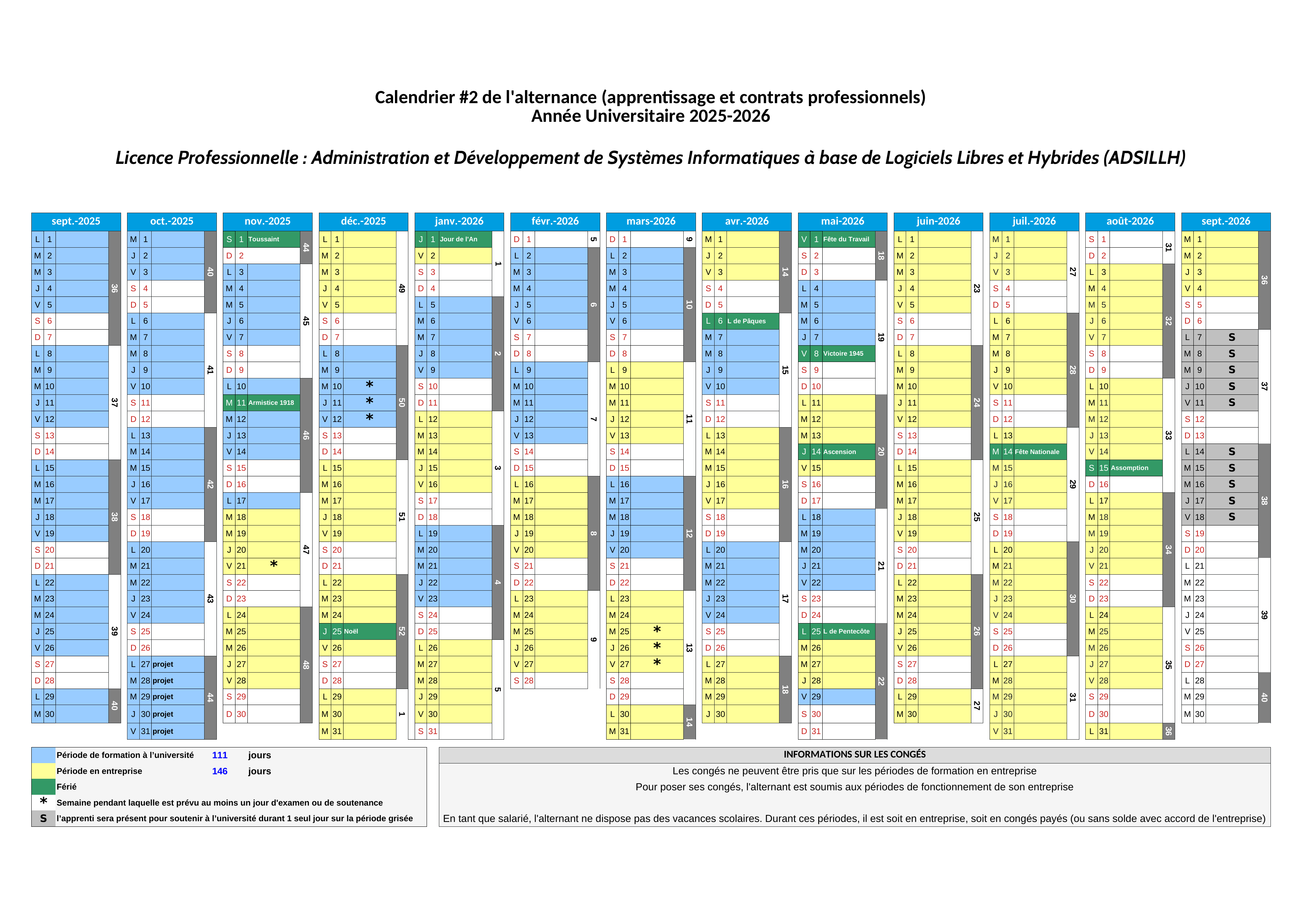 Calendrier prévisionnel (2025-2026) [alternance 2]